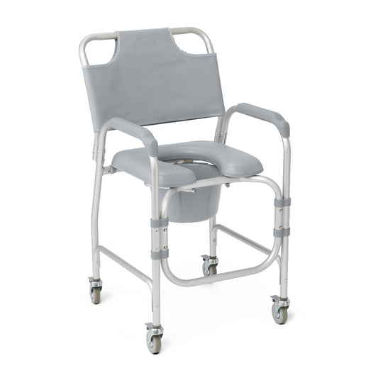 Aluminium gepolsterter Duschstuhl Commode mit 4 Sperrrollen