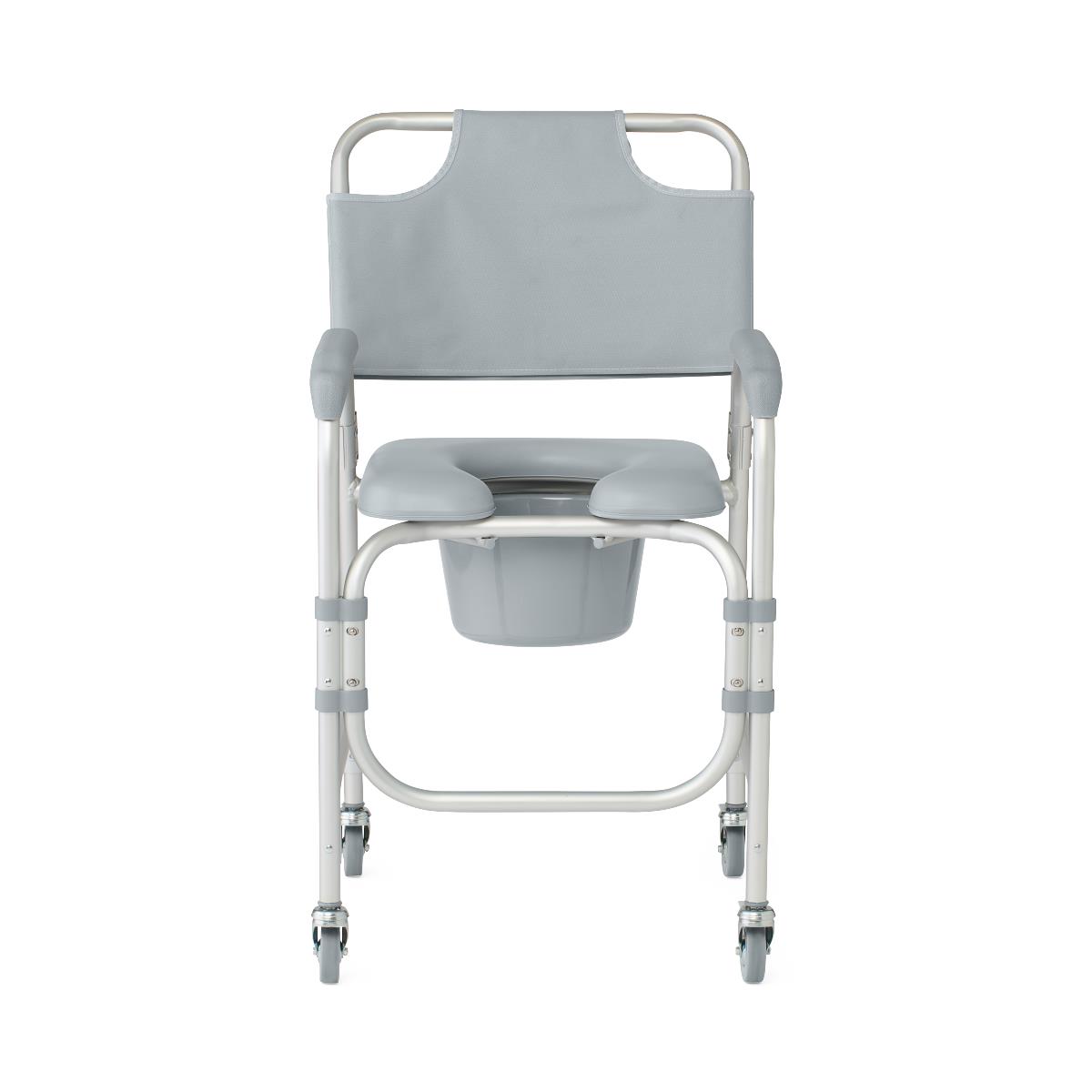 Aluminium gepolsterter Duschstuhl Commode mit 4 Sperrrollen